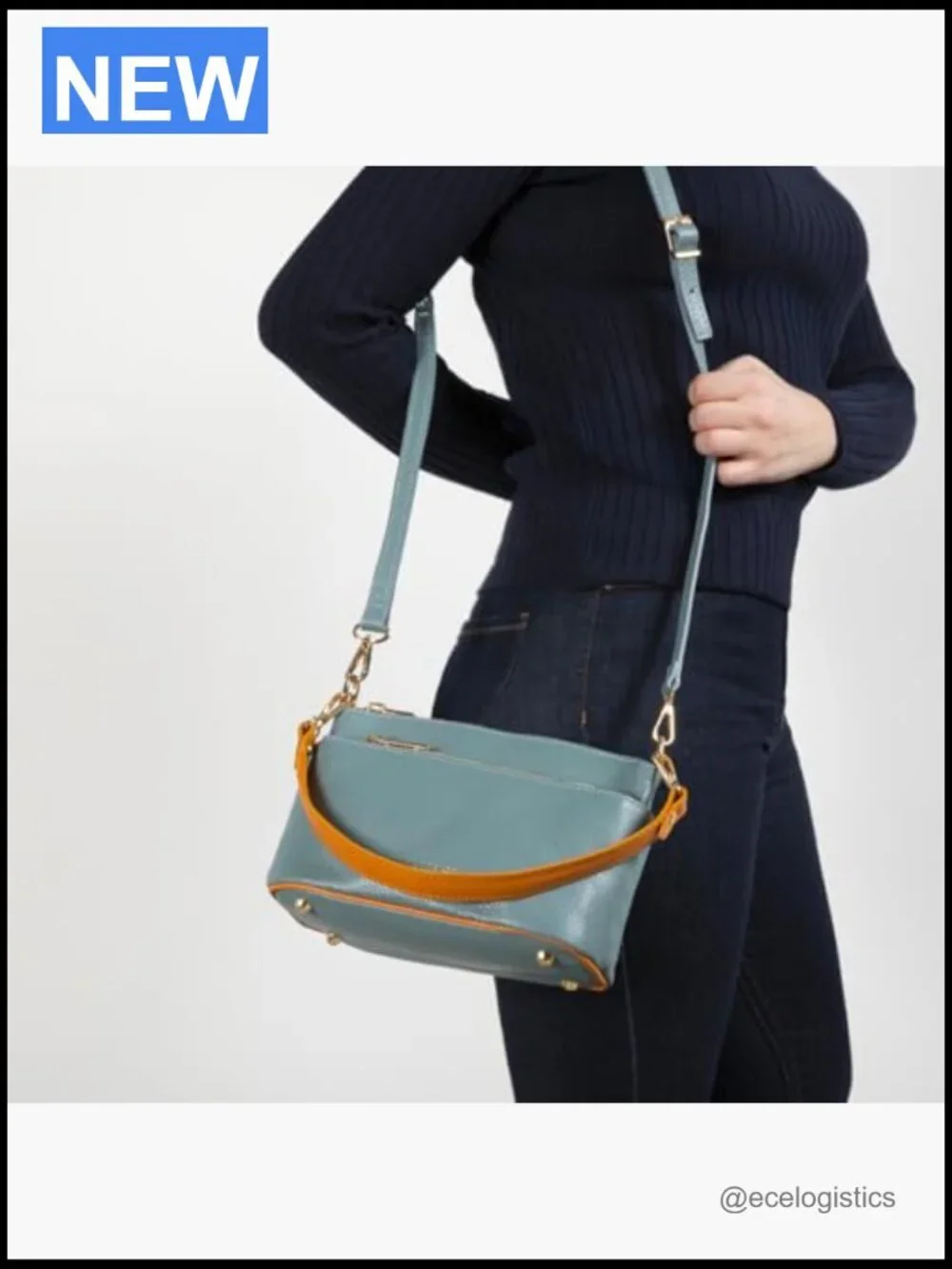 Genuine Leather Crossbody Satchel, Spacious Handcrafted Italian Bag